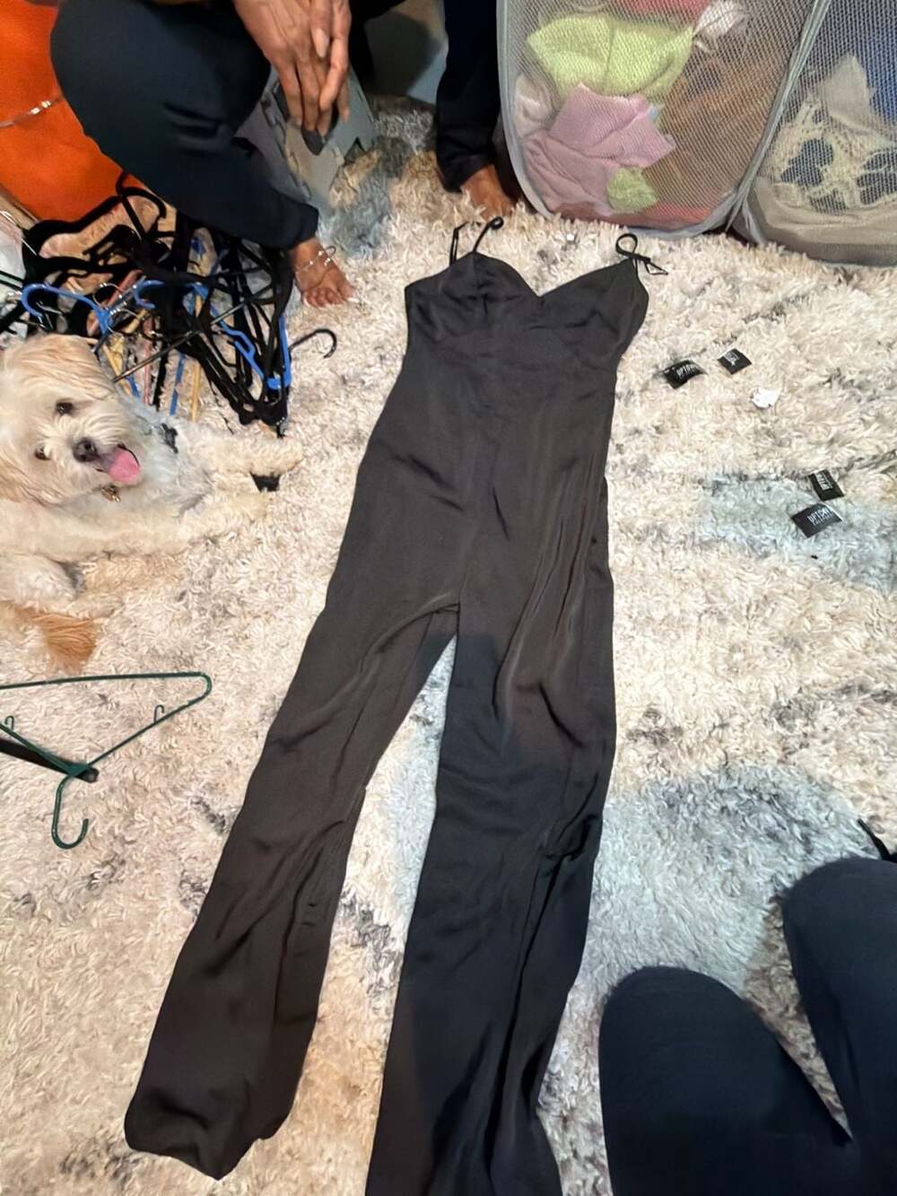 Emory Park Sleeveless Spaghetti Strap Black Jumpsuit